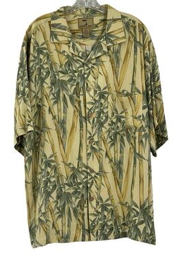 Jamaica Jaxx men's short-sleeve button-down shirt 100% Silk twill, lightweight L